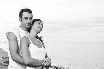 Image showing happy young couple have fun at beautiful beach