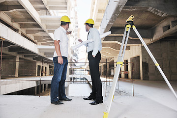 Image showing Team of architects on construciton site