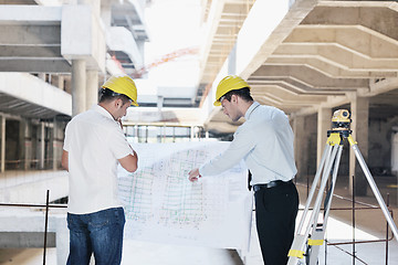 Image showing Team of architects on construciton site