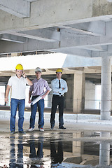 Image showing Team of architects on construciton site