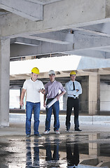 Image showing Team of architects on construciton site