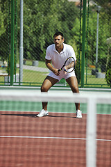 Image showing young man play tennis outdooryoung man play tennis outdoor