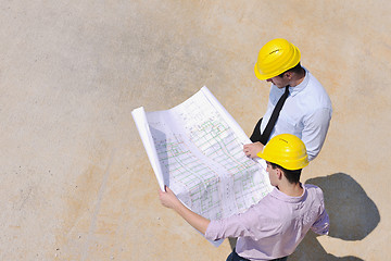 Image showing Team of architects on construciton site