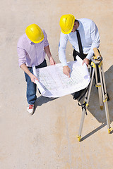 Image showing Team of architects on construciton site