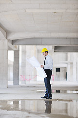 Image showing architect on construction site