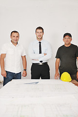 Image showing Team of architects on construciton site