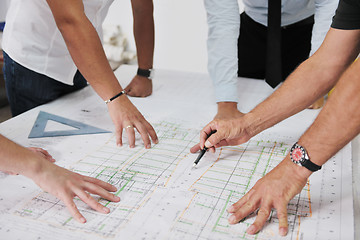 Image showing Team of architects on construciton site