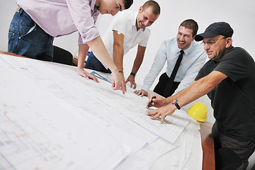 Image showing Team of architects on construciton site