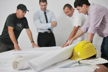 Image showing Team of architects on construciton site