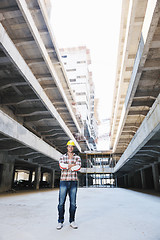 Image showing hard worker on construction site