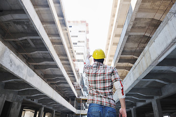 Image showing hard worker on construction site