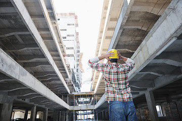 Image showing hard worker on construction site