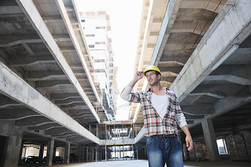 Image showing hard worker on construction site