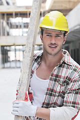 Image showing hard worker on construction site