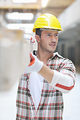 Image showing hard worker on construction site