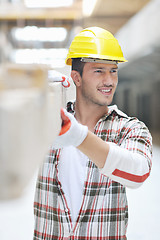 Image showing hard worker on construction site