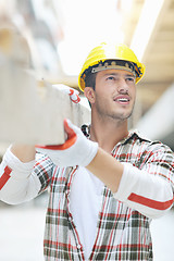 Image showing hard worker on construction site