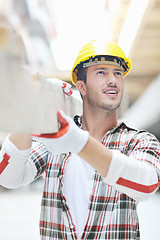 Image showing hard worker on construction site