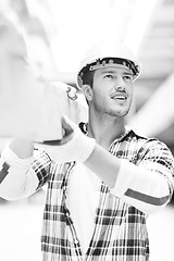 Image showing hard worker on construction site