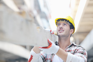 Image showing hard worker on construction site