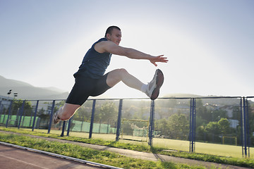 Image showing young athlete running