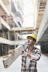 Image showing hard worker on construction site