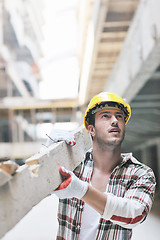 Image showing hard worker on construction site