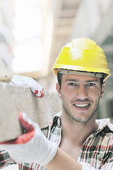 Image showing hard worker on construction site