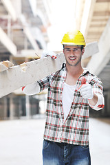 Image showing hard worker on construction site