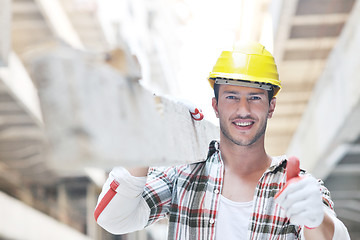 Image showing hard worker on construction site