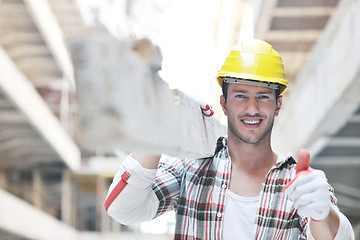 Image showing hard worker on construction site