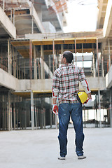 Image showing hard worker on construction site