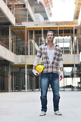 Image showing hard worker on construction site