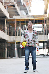 Image showing hard worker on construction site