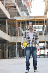 Image showing hard worker on construction site