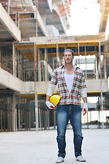 Image showing hard worker on construction site