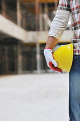 Image showing hard worker on construction site