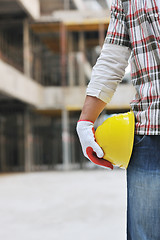 Image showing hard worker on construction site