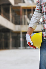 Image showing hard worker on construction site