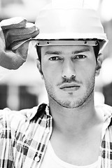 Image showing hard worker on construction site