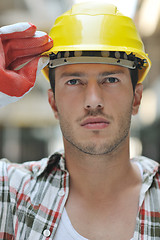 Image showing hard worker on construction site