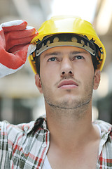 Image showing hard worker on construction site