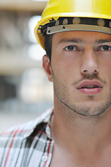 Image showing hard worker on construction site