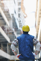 Image showing hard worker on construction site