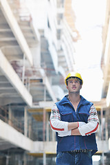 Image showing hard worker on construction site