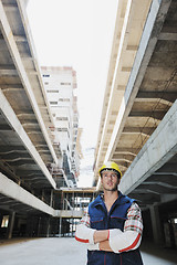 Image showing hard worker on construction site