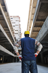 Image showing hard worker on construction site