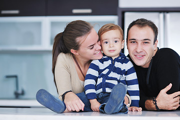 Image showing happy young family have fun  at home