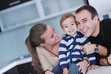 Image showing happy young family have fun  at home