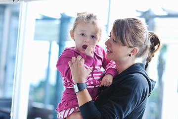 Image showing happy young family have fun  at home